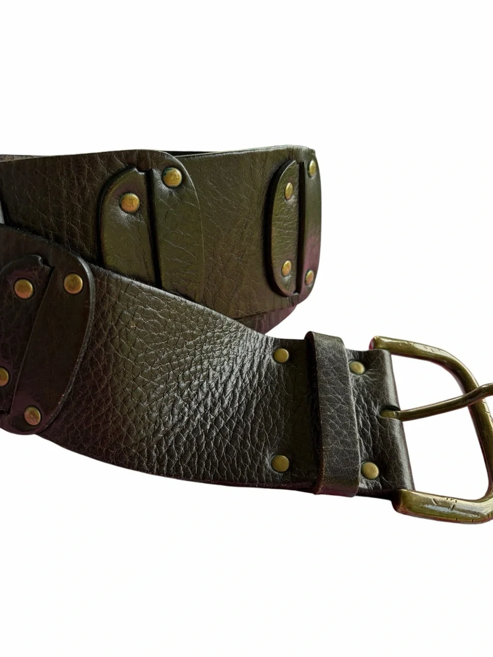 Y2K Banana Republic Wide Dark Brown Cowhide Leather Belt
